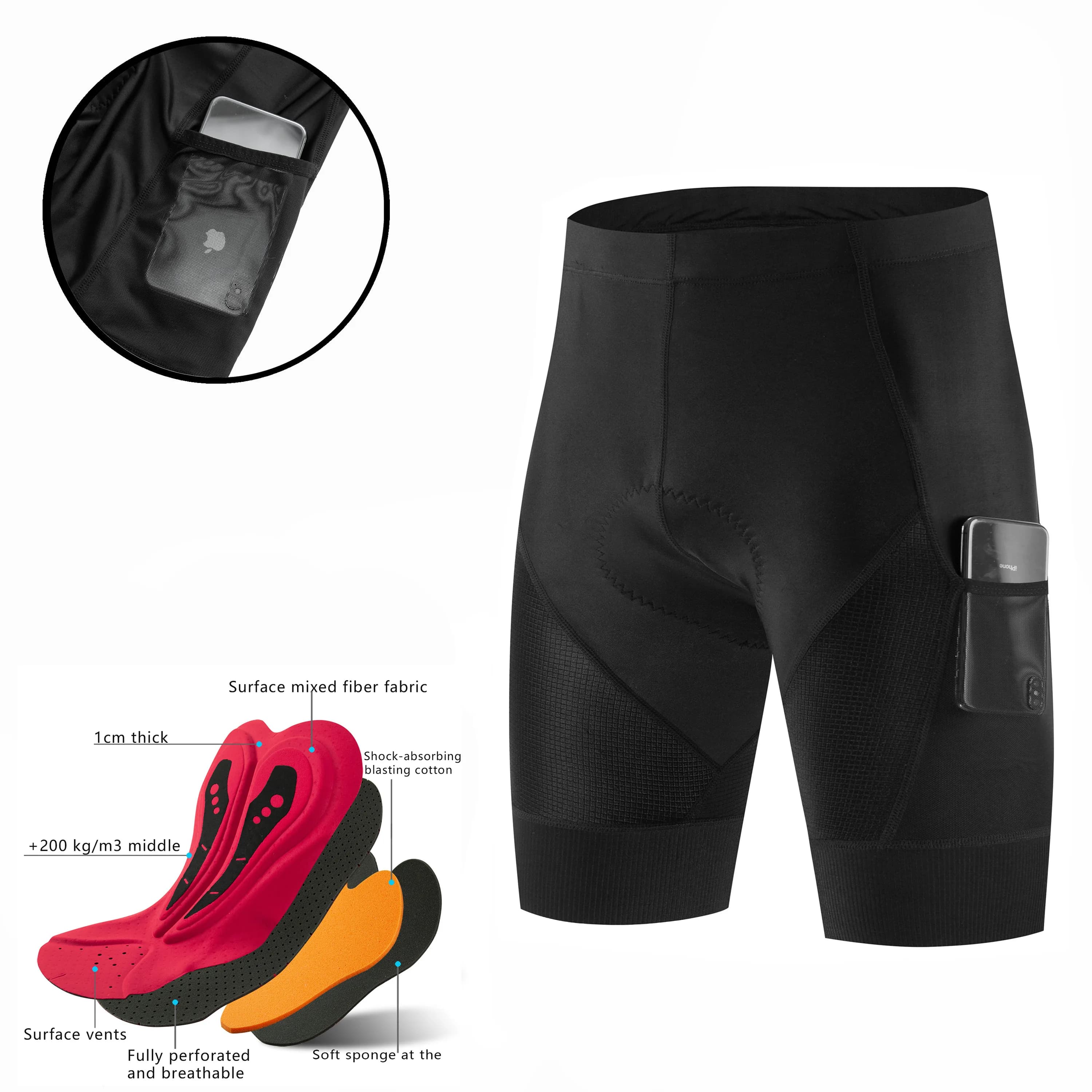 Fualrny men's cycling shorts padded Pad shockproof MTB road bike shorts shorts pants Summer sports Mountain Bike shorts