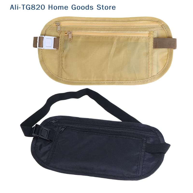 [TG820] 1PC Marsupio Sportivo Universale Porta Soldi da Viaggio per Donne e Uomini, Portafoglio Sottile Nascosto, Borsa Antifurto per Cellulare