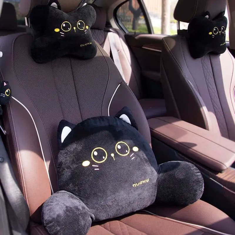 Nice car seat in cartoon, car neck cushion, seat cushion, universal lumbar support for car back, neck protection