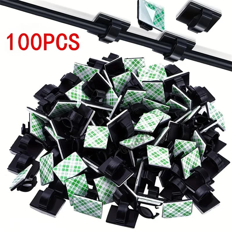30/100pcs Organizzatore di cavi Clip Supporto per cavo Desktop Workstation Wire Manager Ricarica USB Linea dati Bobina Avvolgitore Cavo di stoccaggio