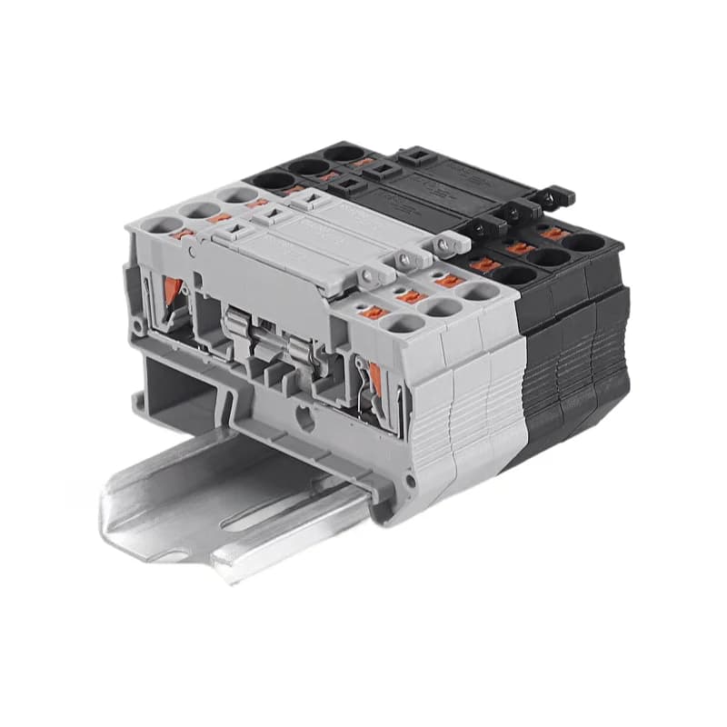10 pezzi PTC4-HESI/PT4/PTC4RD Morsettiera su guida DIN con fusibile a inserimento rapido per armadi industriali