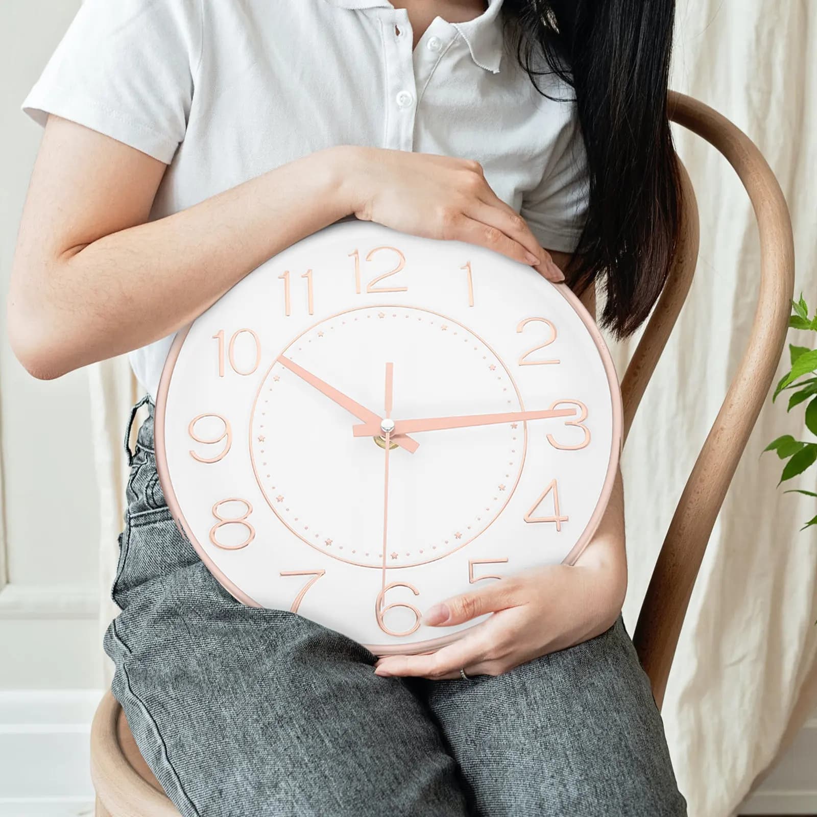Orologio da Parete al Quarzo Elegante, Moderno e Minimalista, Silenzioso, a Batteria, per Soggiorno, Camera da Letto, Ufficio, Arredamento Casa