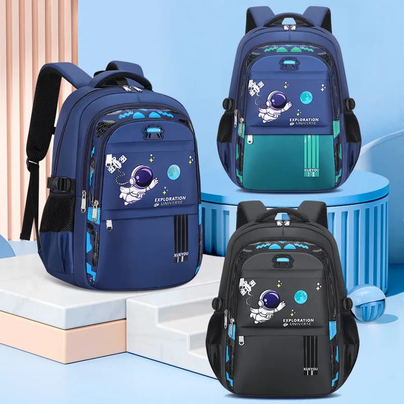 Boys Grades 1-6 Oxford Cloth Space pattern Backpack,Durable Elementary School Bookbag,Lightweight Water-resistant Kids Daypack