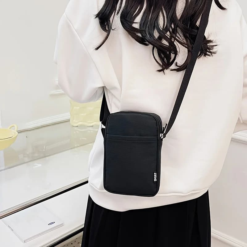 New Simple Casual Vertical Crossbody Phone Bag Portable Coin Key Card Shoulder Messenger Handbag for Women