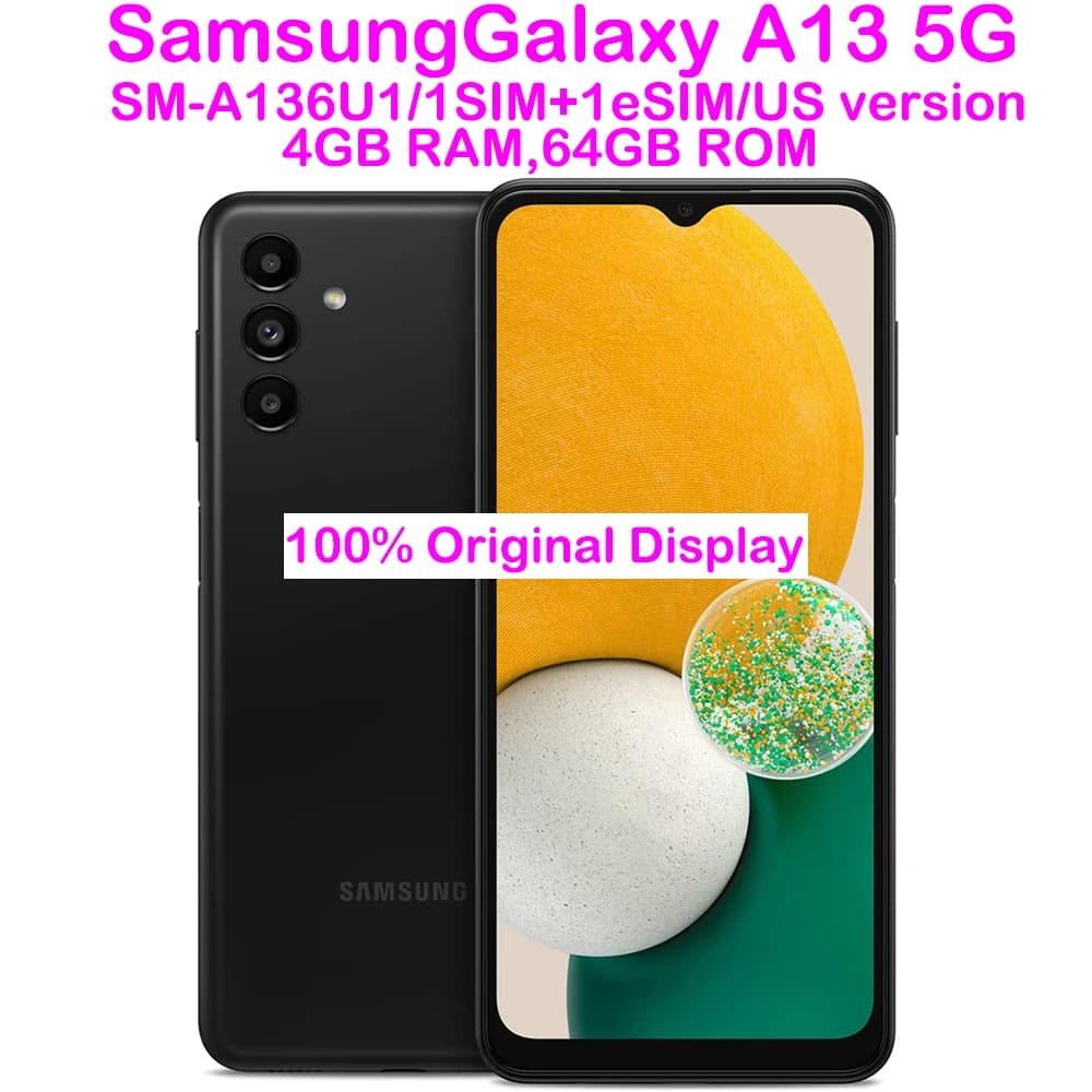 Samsung Galaxy A13 5G SM-A136U1 Usato, Smartphone Android, 6.5 Pollici, 90Hz, 50MP, Ricondizionato, 5000mAh, NFC, Versione USA