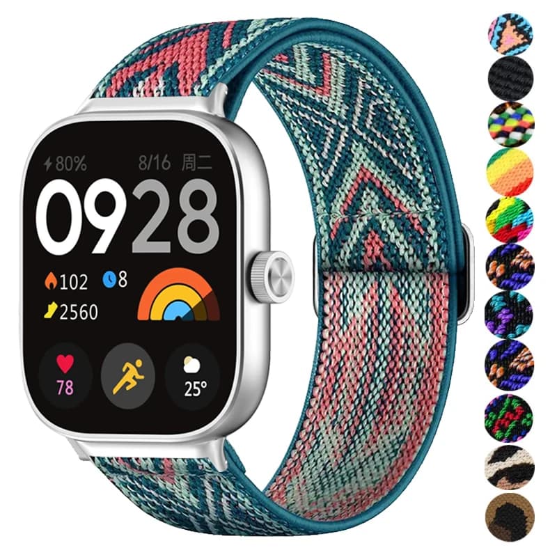 Cinturino in nylon elastico per Redmi Watch 4 5 6 Sostituzione donna uomo Solo cinturino intrecciato per Xiaomi Mi Band 8 Pro Bracciale