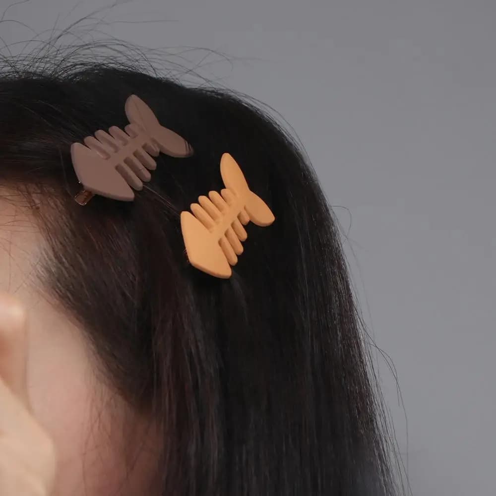 Semplice fermaglio per capelli con lisca di pesce animale Y2k Copricapo Geometria Accessori per capelli Forcina Ornamento per capelli in plastica