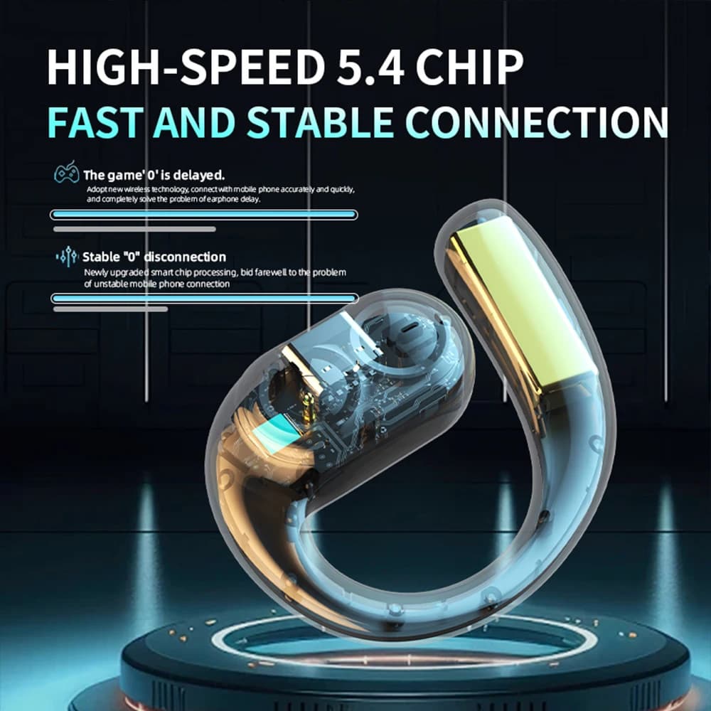 Bluetooth 5.4 Wireless Headphones Gaming Headphones with Noise Cancellation Ultra Long Life Battery Open Stereo Sports Headphones