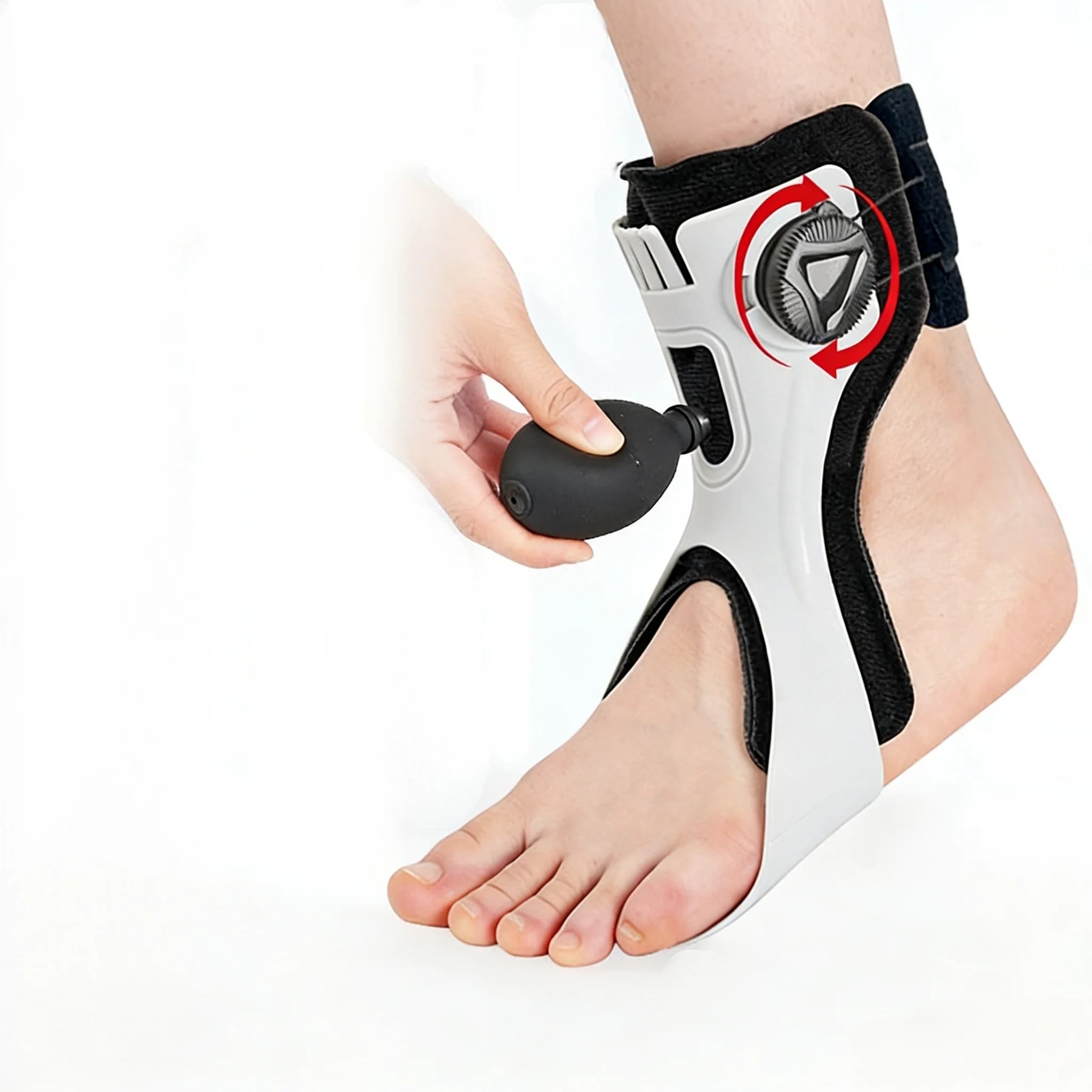 Supporto per Caviglia con Chiusura a Manopola Rotante e Airbag Fisso, Protezione Sportiva per Distorsioni Articolari, Riabilitazione e Correzione, Attrezzatura Protettiva Transfrontaliera