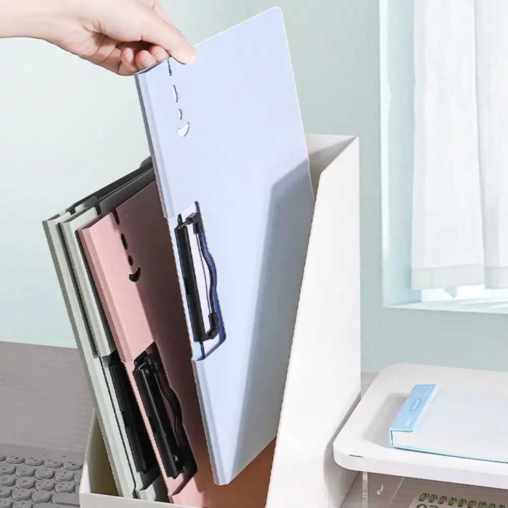 Minimalist Double Clips A4 Clipboard Folder Multi-functional 360° Rotatable File Folder Waterproof Writing Pad School Office