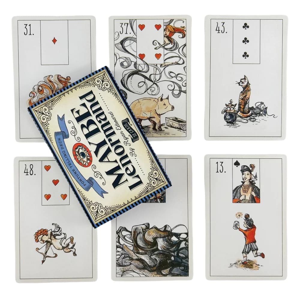 Forse il mazzo di carte Lenormand da 52 carte per principianti, carte dei tarocchi per divinazione del destino, giochi di carte per predire il futuro, gioco da tavolo per feste, 9,7*6,3 cm