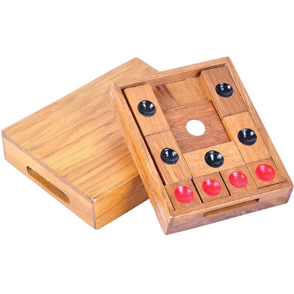 1Pcs Round Dot Chess Set Premium Eco Friendly Wooden Chess Board for Kids Logical Thinking Educational Game Checker