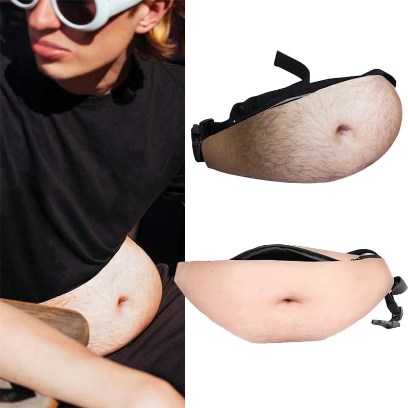 Divertente Pop Dad Bod Money Belt Bag Borse da viaggio da uomo Colore carne Creativo Fanny Pack Birra Grasso Pancia Bum Pouch Marsupio