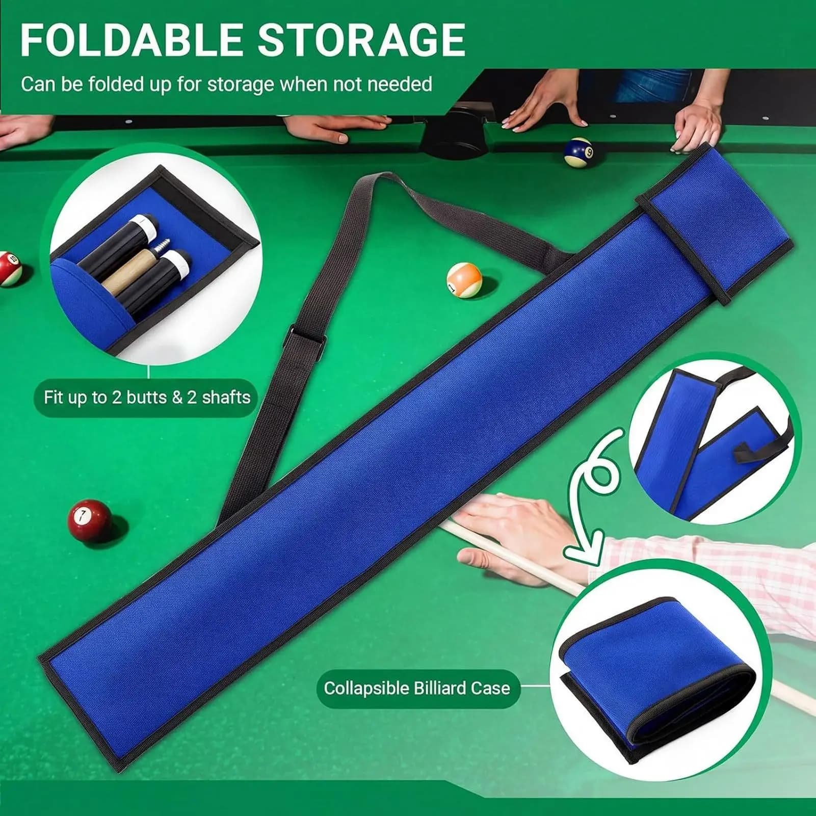 Billiard Cue Cases Lightweight Shockproof Billiards Accessories Pool Cue Bag Carrying Case For Adults Players Dad Husband Home