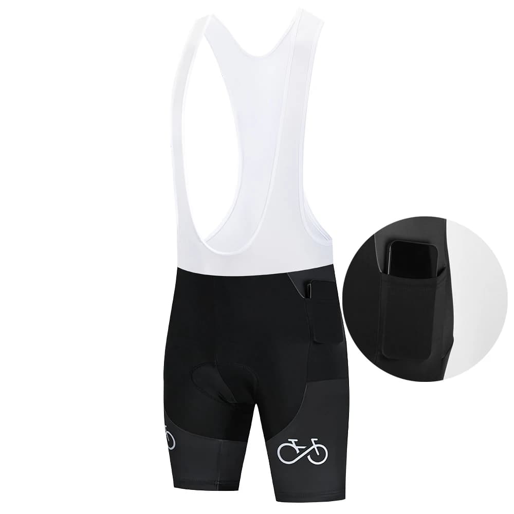 Shorts with black cycling straps Cycling shorts with breathable gel padding Men's shorts for outdoor sports with pockets