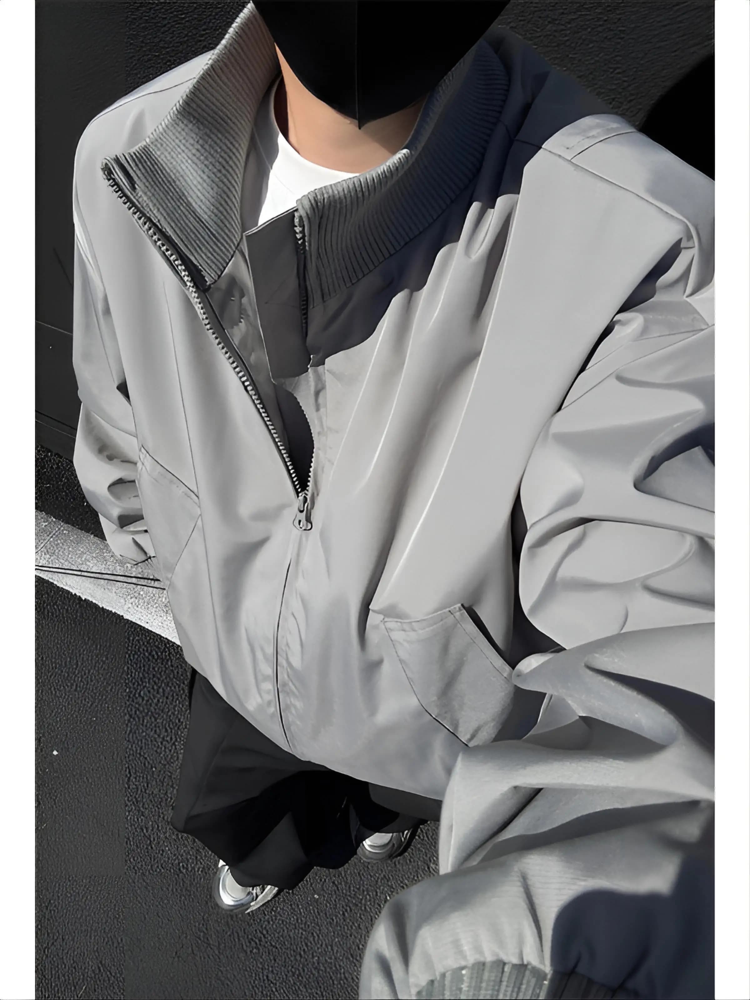 Giacca di Lusso da Uomo, Stile Punk Y2K, Gotico Originale, Streetwear Asimmetrico, Moda Militare, Nera Riflettente, Cargo Hip Denim
