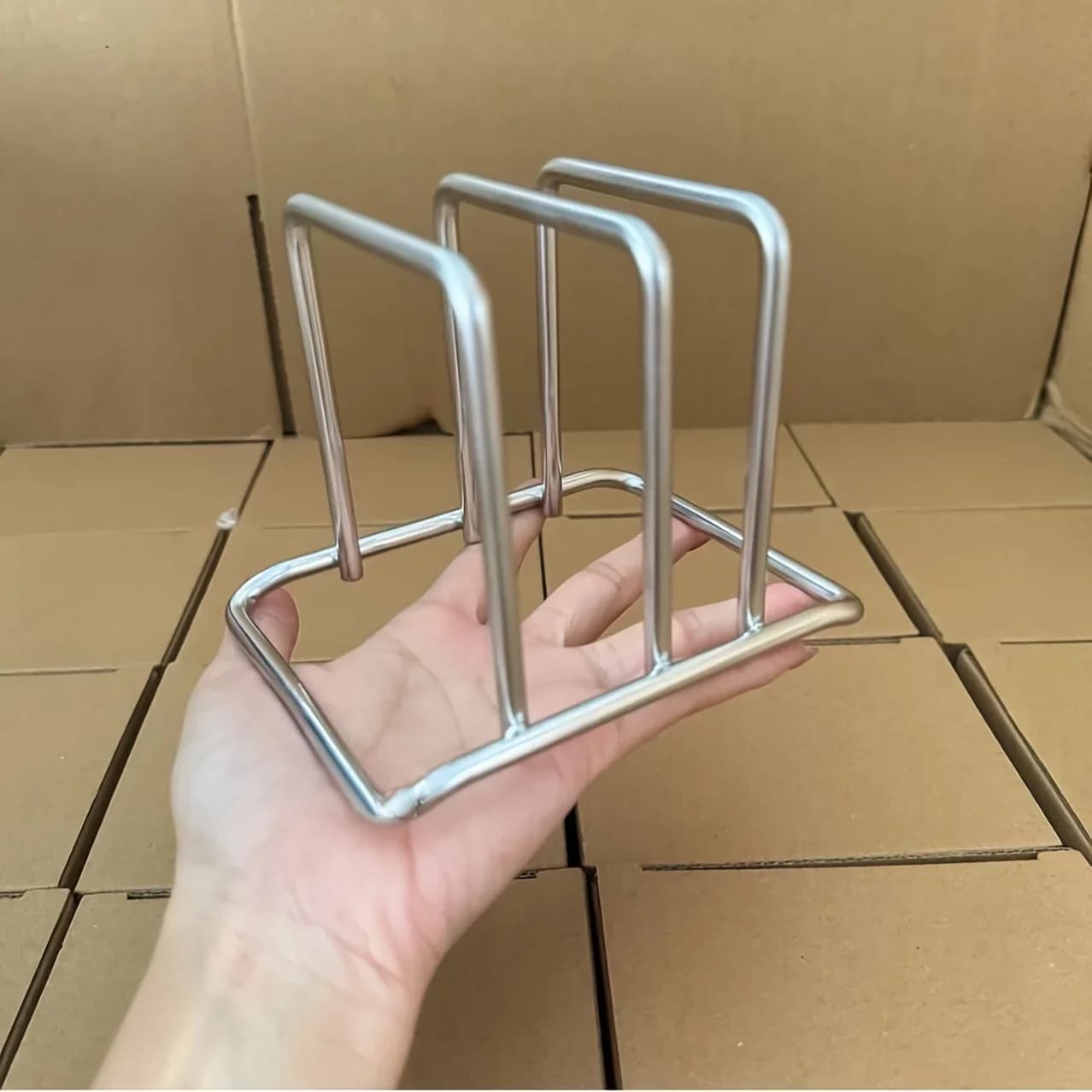 yes2pcs Stainless Steel Kitchen Organizer Rack, 2-Tier Storage Fits Cutting Boards/Pot Lids/Trays, Glossy Rust-Proof, Space-Savi