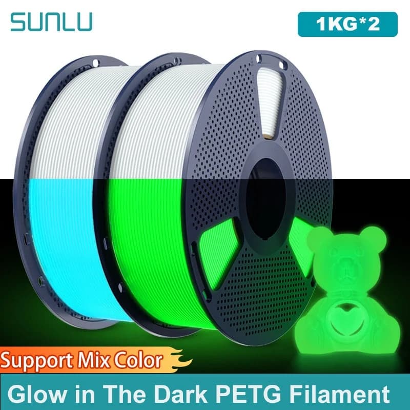 2 kg PETG Filament that lights in the dark Bright PETG Filament well wrapped Filament from 1,75 mm 1 kg suitable for most 3D FDM printers