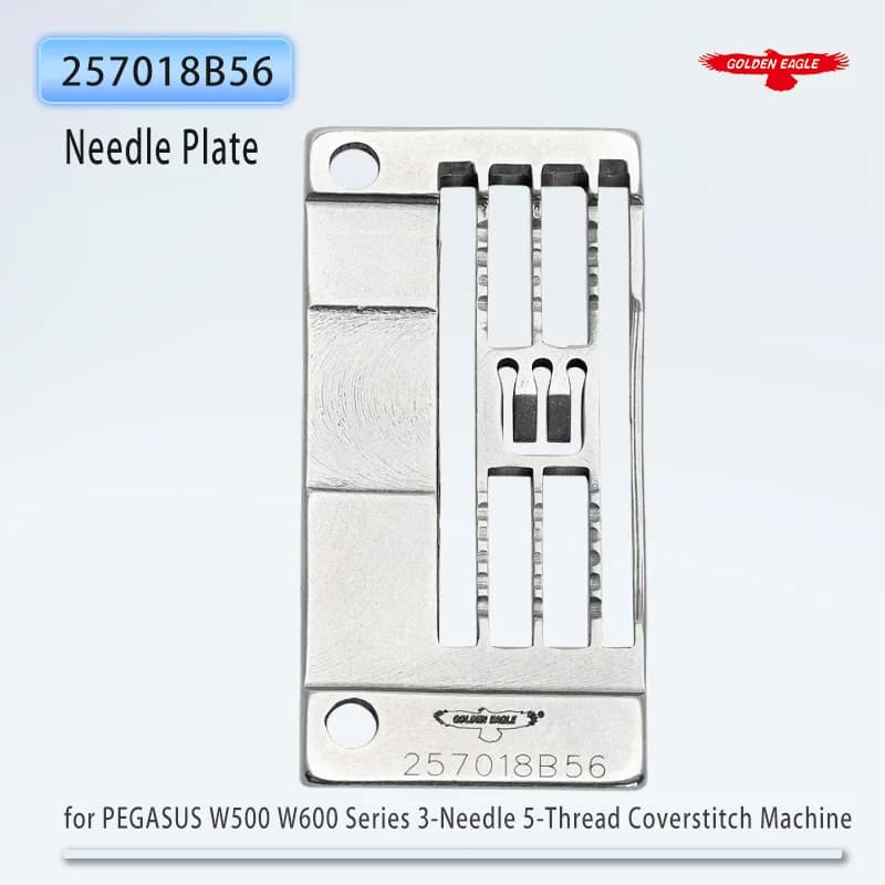 257018B56 Piastra ad ago Golden Eagle di servizio medio per parti di macchine a punto di copertura a tre aghi e cinque fili serie PEGASUS W500 W600