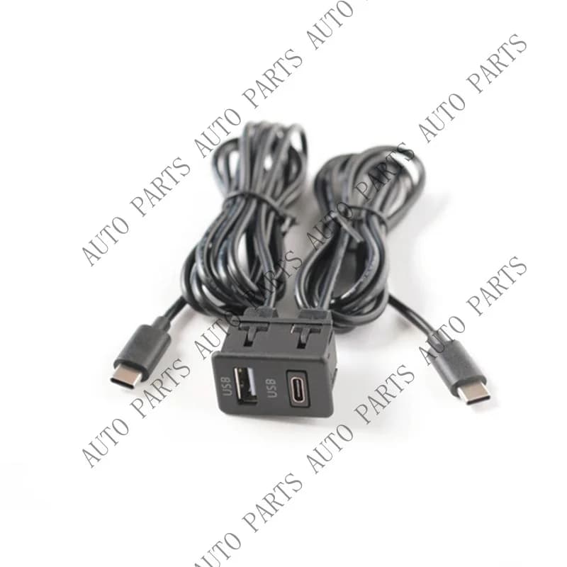 A+ for Car Dual Type-C to USB+TYPE-C Port Panel Interface Extension Cable Adapter Panel