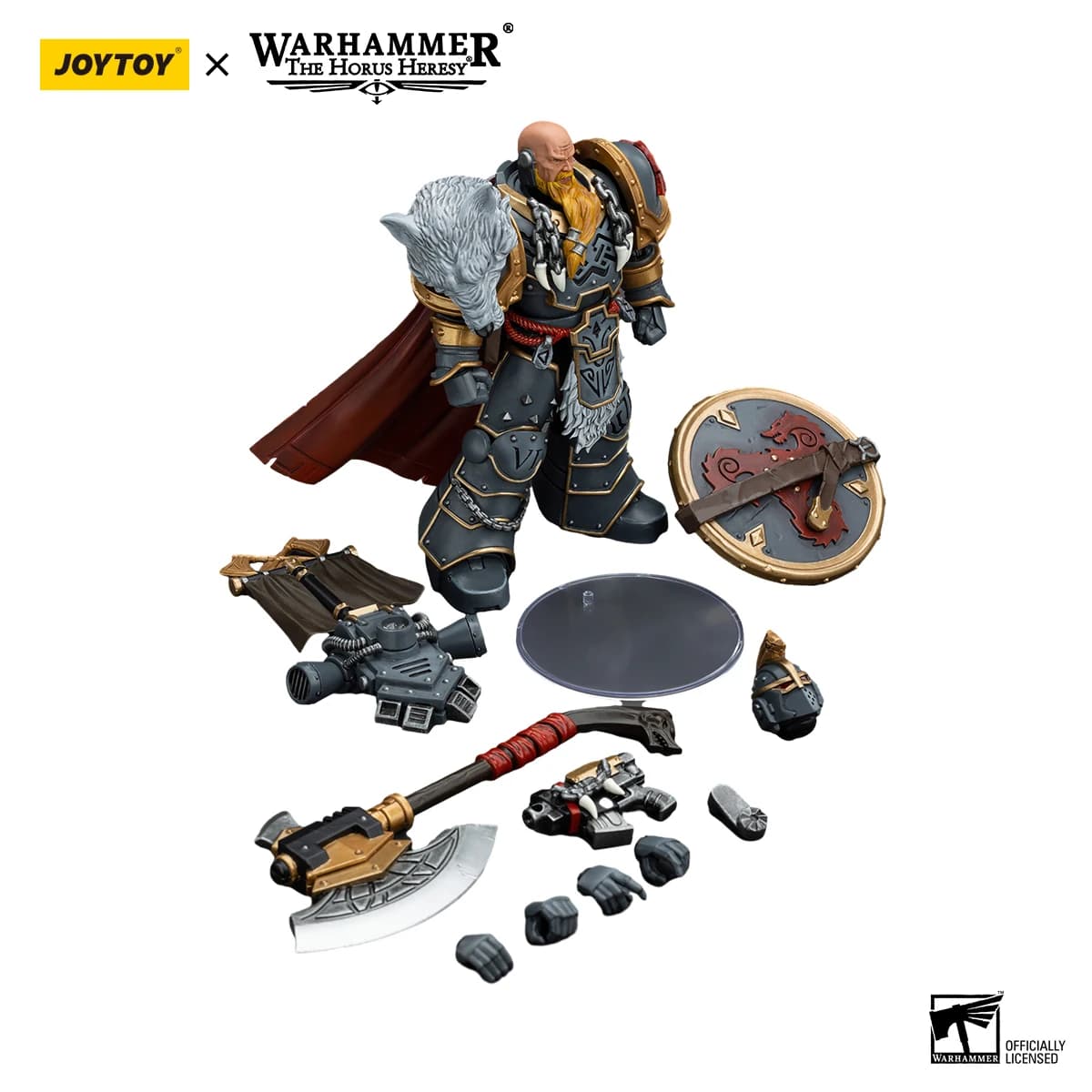 [DISPONIBILE] JOYTOY Warhammer 30K 1/18 Action Figure Space Wolves Legion Praetor con Ascia Potente e Scudo da Combattimento