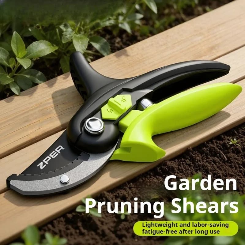 Power Scissors Bypass Save-Work with Anti-slip Grip, Resistant and Sharpened, for Garden, Trees, Bushing, Flowers and Plants