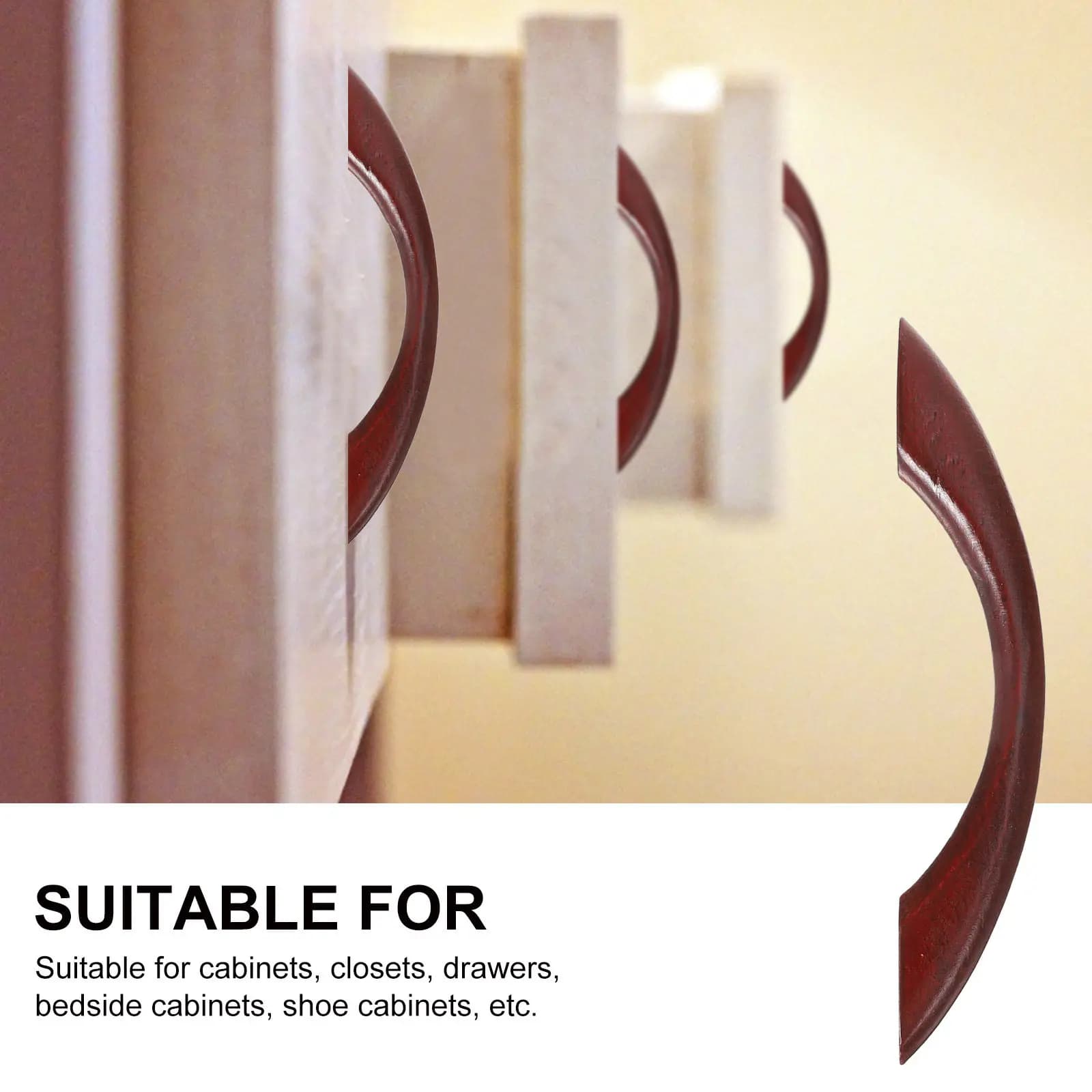 5 Pezzi Maniglie in Legno per Porte, Pomelli Semplici e alla Moda per Cassetti e Armadi, Accessori per Mobili in Stile Nordico, Maniglie Decorative per la Casa