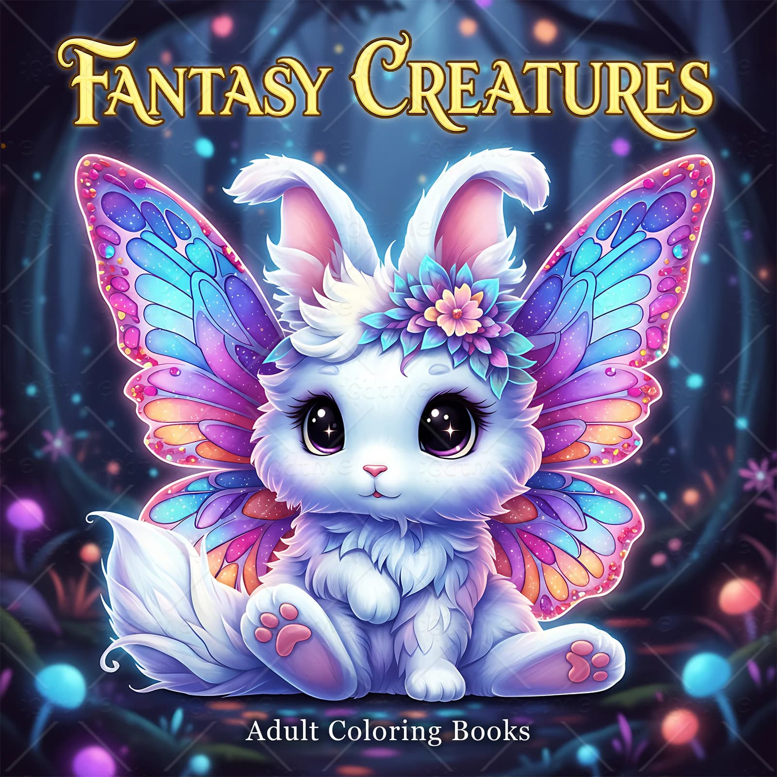 FANTASY CREATURES Coloring Book for Adults Featuring Cartoon Bold-easy Patterns for Relaxation DIY Painting Drawing Books