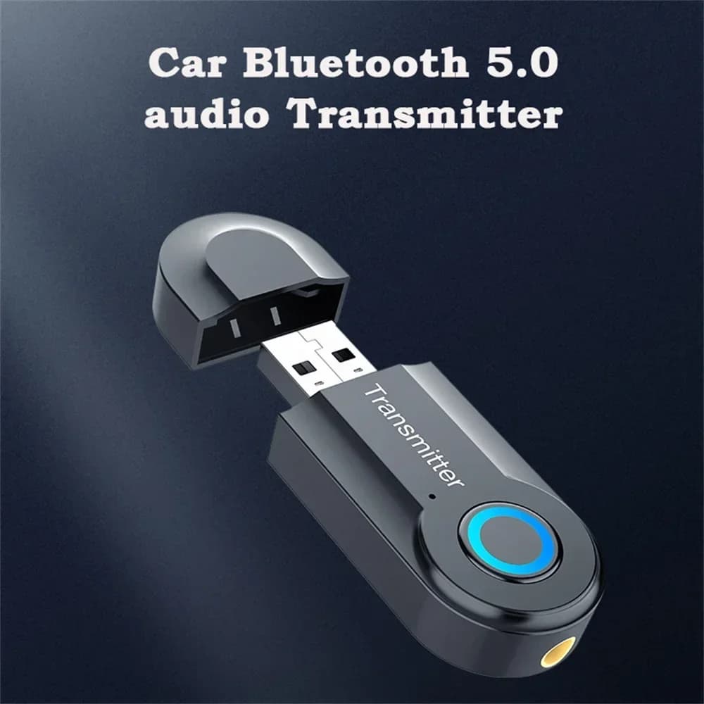 Trasmettitore Bluetooth 5.0 Adattatore audio jack da 3,5 mm Adattatore per trasmettitore audio stereo Bluetooth wireless per cuffie TV PC
