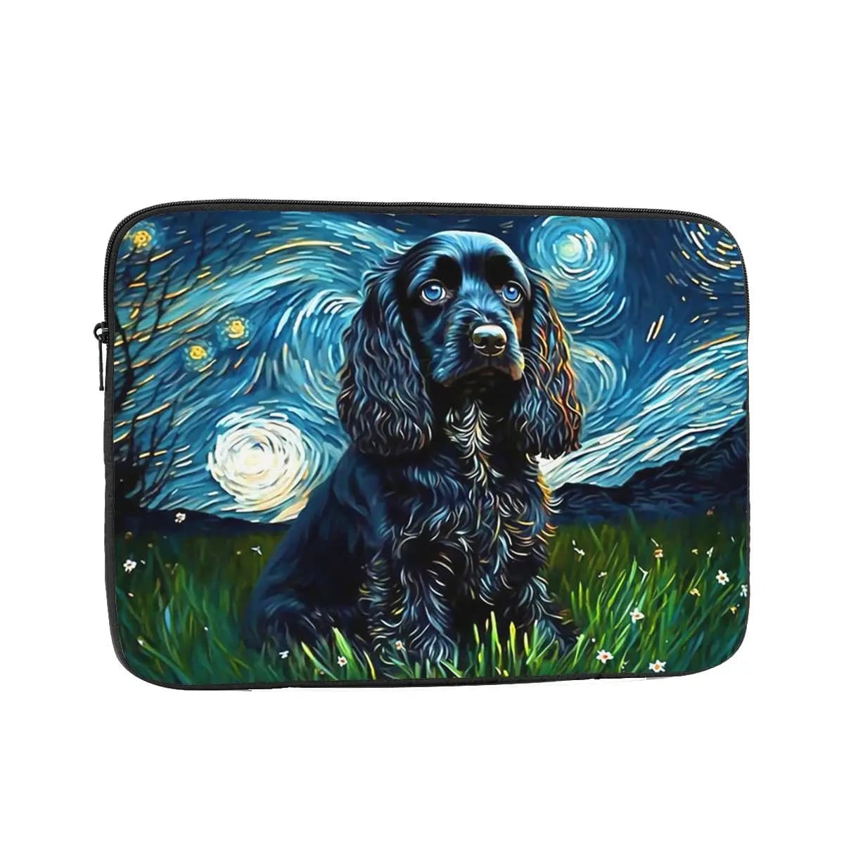 A Cocker Spaniel Puppy Notte stellata Custodia protettiva per laptop Borsa per notebook da 10 12 13 15 17 pollici Custodia antiurto per tablet
