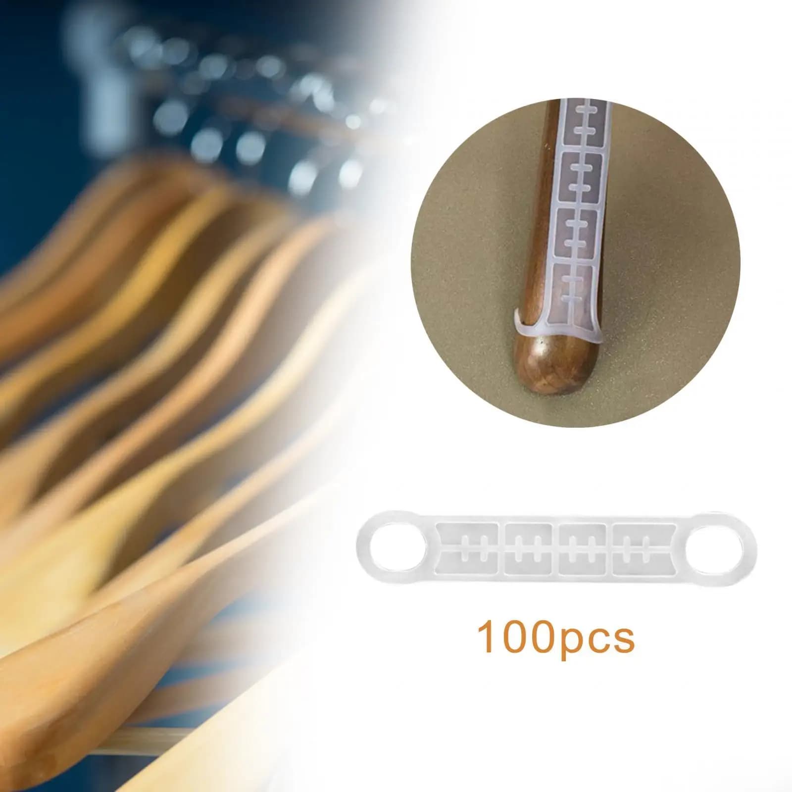 100x Strisce Antiscivolo in Silicone Trasparente per Spalle di Appendiabiti, per Hotel, Appartamenti e Casa