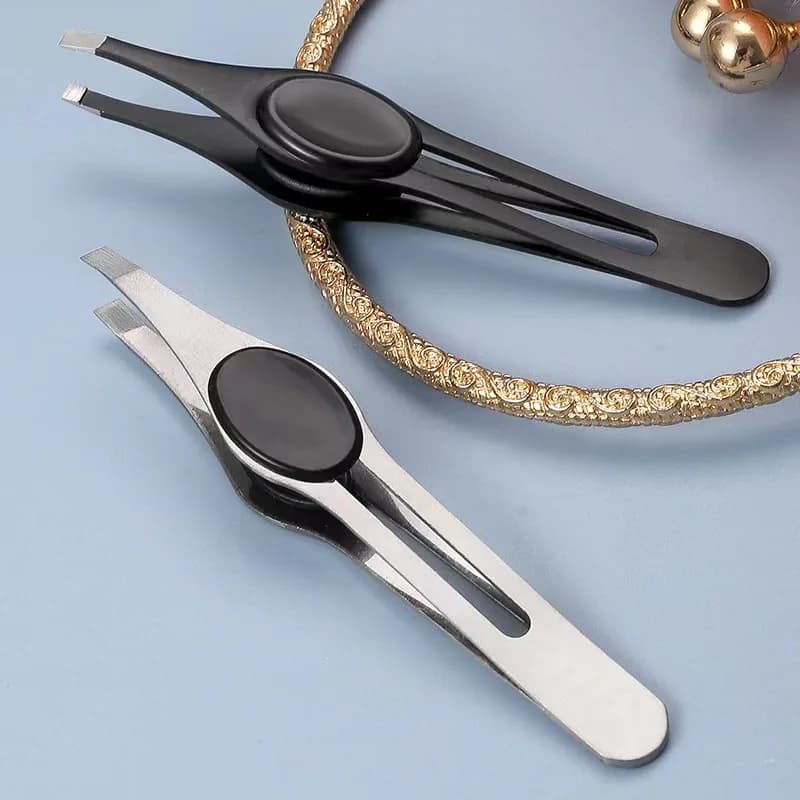 Pinzetta per sopracciglia professionale in acciaio inossidabile Bellezza dei capelli Estrattore per peli fini Clip per sopracciglia inclinate Strumento per il trucco per la rimozione