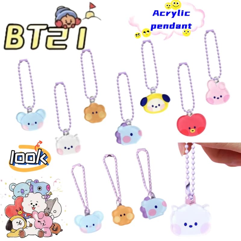 Nuovo portachiavi in acrilico bidimensionale BT21 Koya Shaky Chimmy, ciondolo per studenti, accessori per quaderni e portafogli, regalo all'ingrosso