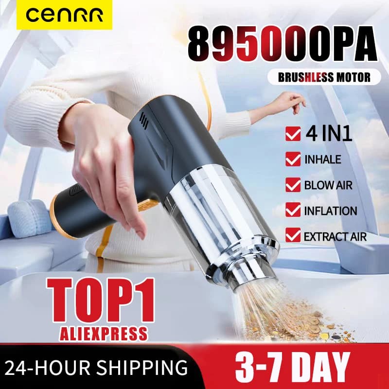 CENRR Nuovo Mini Aspirapolvere Per Auto Senza Fili 895000PA Potente Pulitore Per Auto Senza Fili Tenuto In Mano Aspirapolvere Portatile per Auto