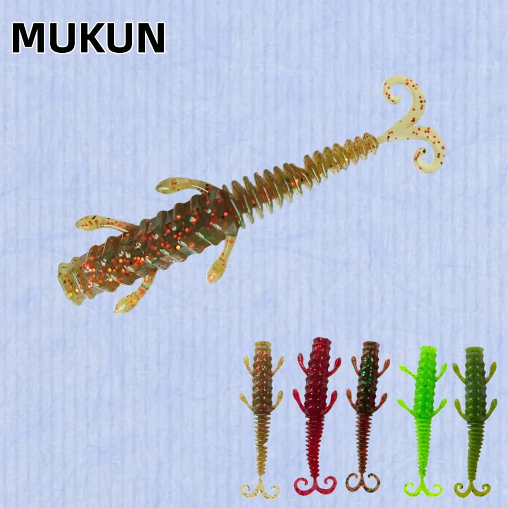 MUKUN 12 esche morbide a forma di verme 70mm/1.8g, esche galleggianti per la pesca alla carpa e al persico, esche artificiali in silicone, attrezzatura da pesca