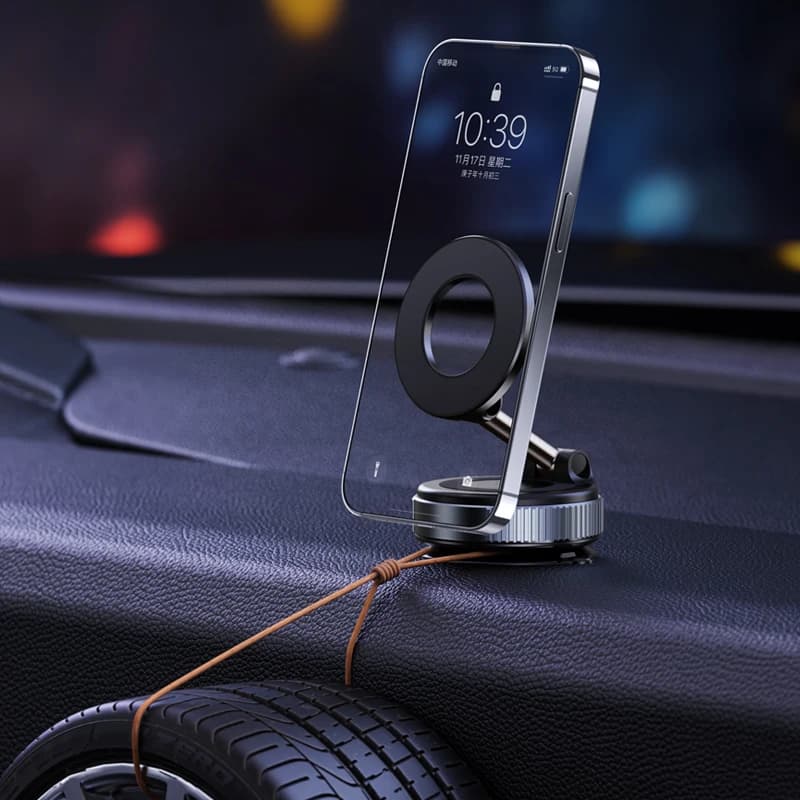 Supporto magnetico per aspirapolvere elettrico per supporto da auto Supporto pieghevole con forte aspirazione per telefono cellulare per streaming live di iPhone