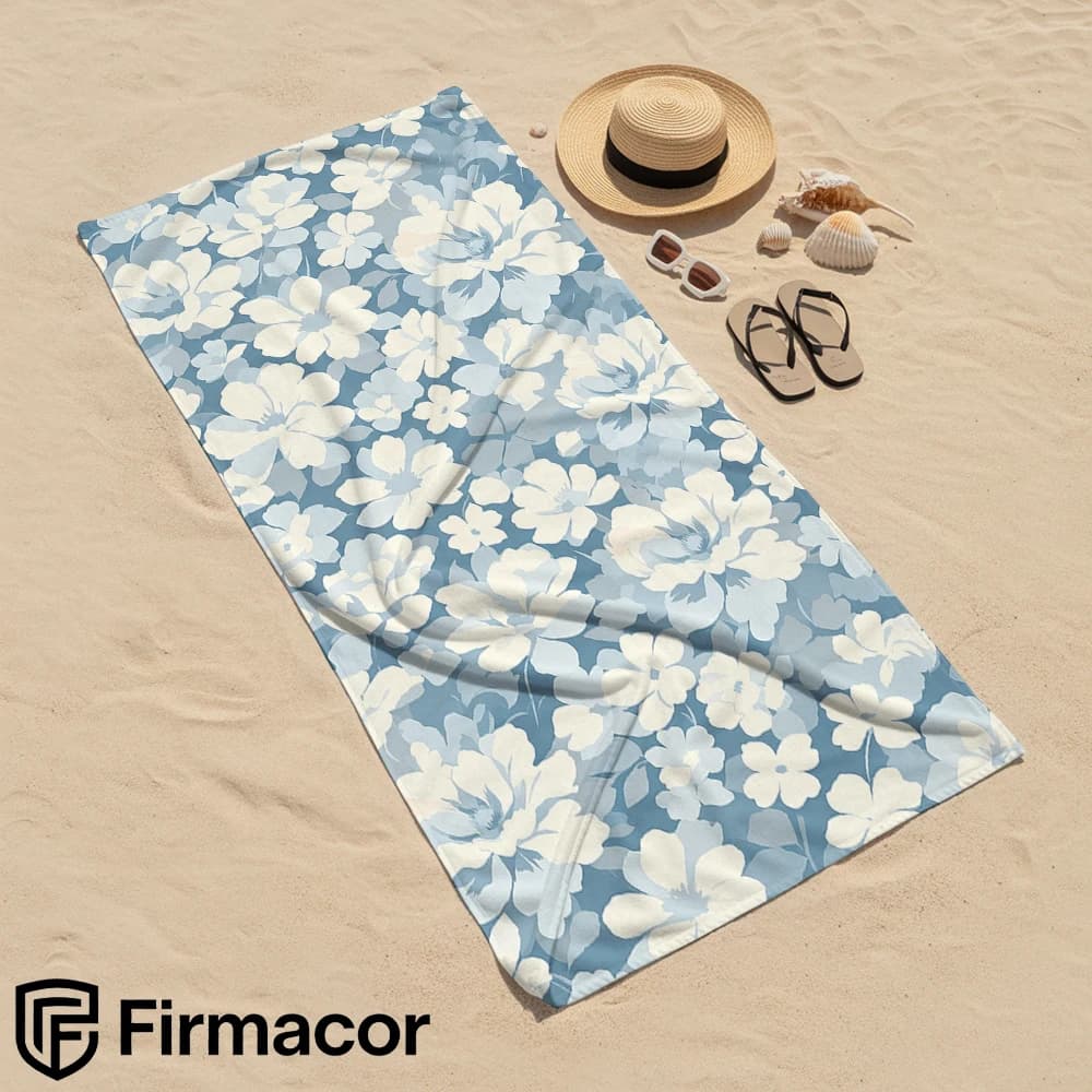 Blue White Floral Cartoon Anime Beach Towel Microfiber Quick Dry Super Absorbent Soft Bath Towel for Kids Adults Travel