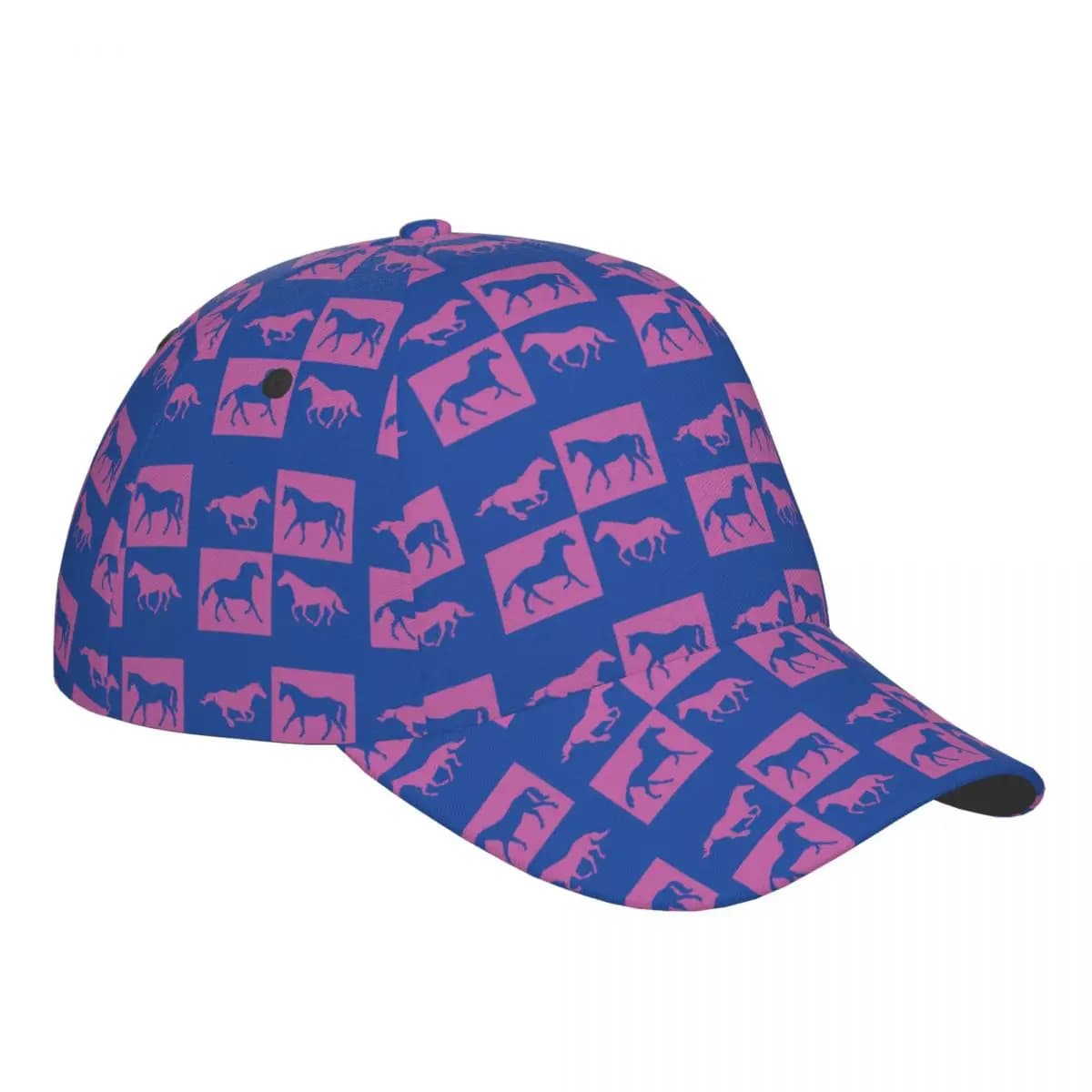 Berretti da baseball con sagome di cavallo blu e rosa Cappelli da donna per uomo Berretto casual regolabile per esterno Cappello da baseball streetwear Casquette