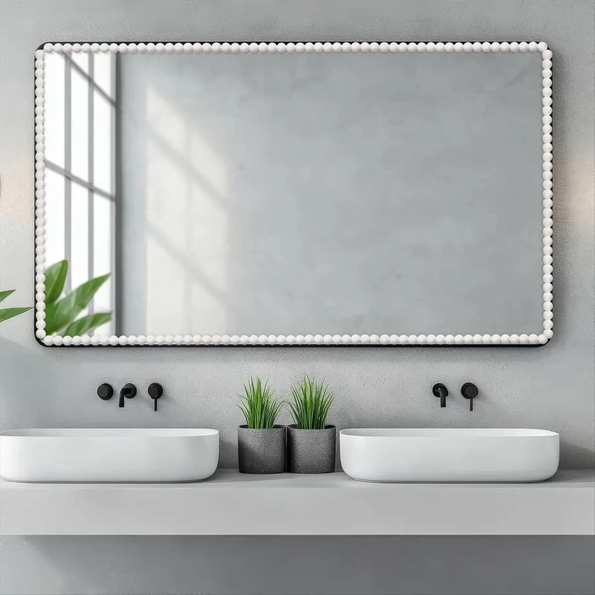RANA Modanatura flessibile staccabile e incolla per pareti 10 piedi Perlina decorativa Perla Trim da parete fai da te per cornice dello specchio del bagno