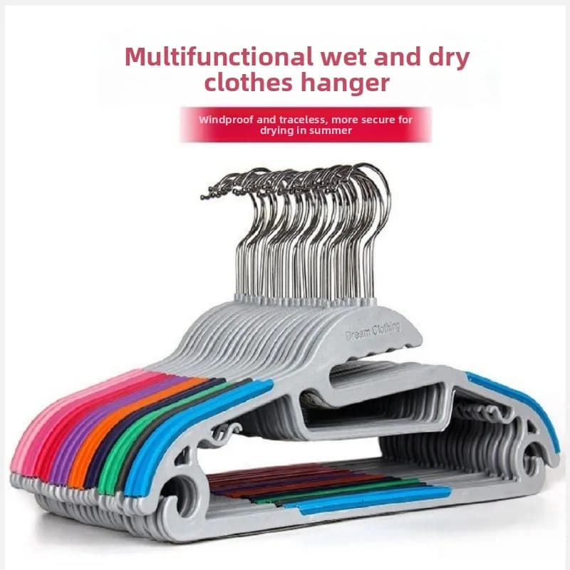 10PCS Heavy-duty Windproof Clothes Hanger, Non-slip Non-trace Plastic Rack,Multi-use for Garment Drying and Apparel Shop Display