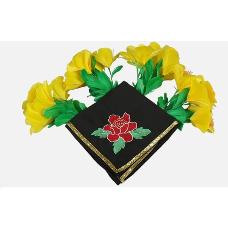 Handkerchief to Flower Magic Tricks Stage Illusion Silk Scarf to Sun Feather Flower Appearing Magia Props Commercial Show Talent