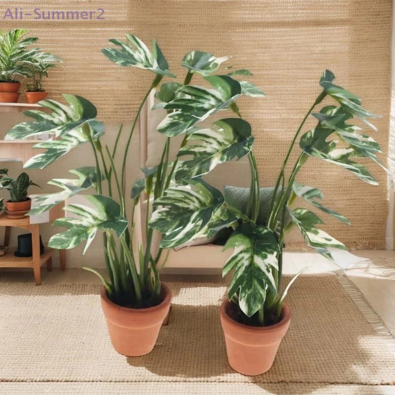Delicata pianta Monstera in miniatura per casa delle bambole 1/12 in vaso per micro scenari da giardino
