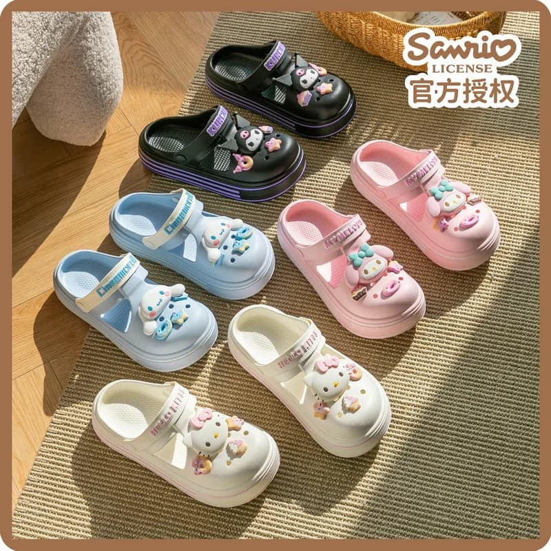 Nuove Ciabatte Originali Sanrio per Donne e Bambini, Modelli Kulomi e HelloKitty, Sandali Estivi da Principessa