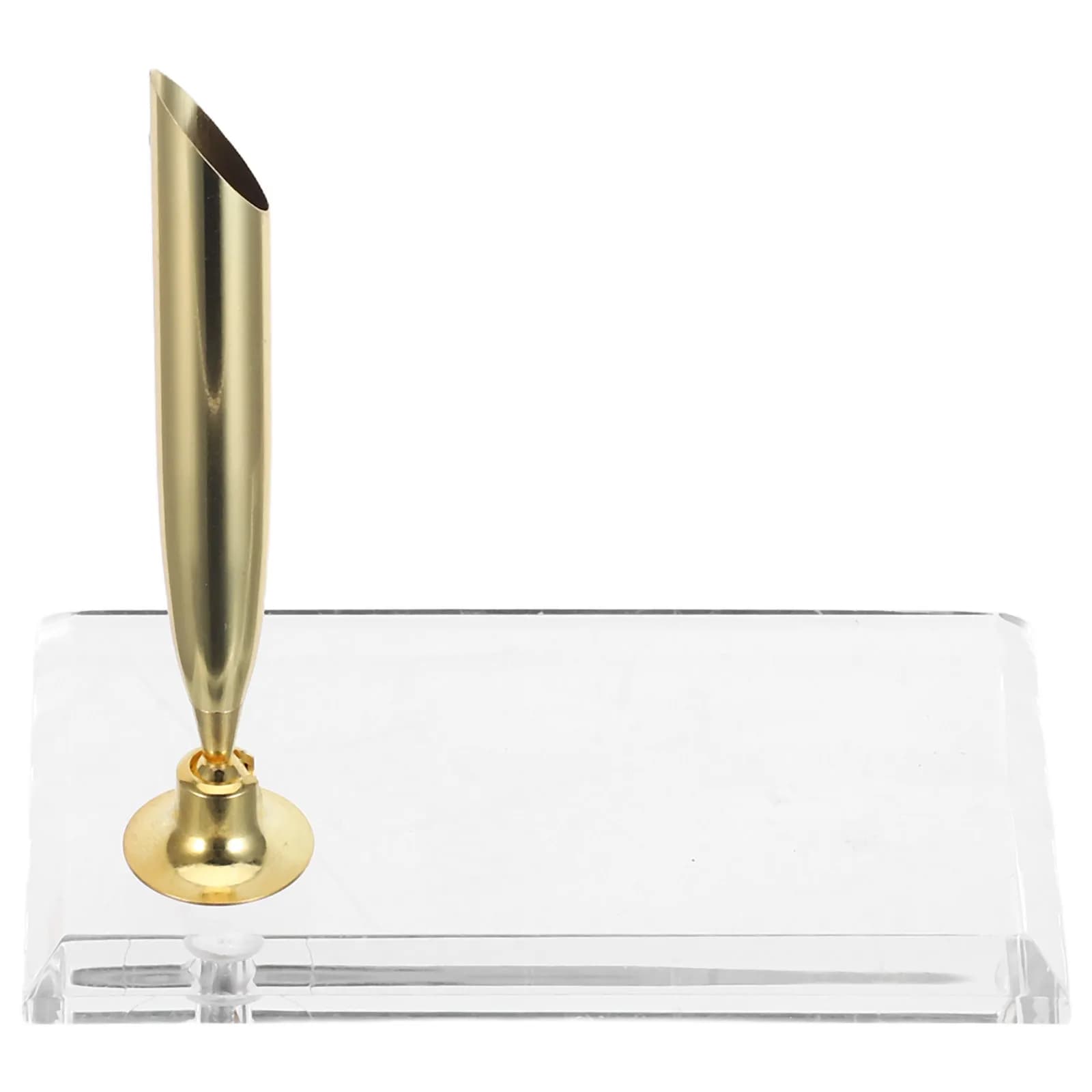 Portapenne in Acrilico a Foro Singolo, Supporto Decorativo da Scrivania, Organizer Moderno per Penne Stilografiche e a Sfera, Accessorio da Ufficio