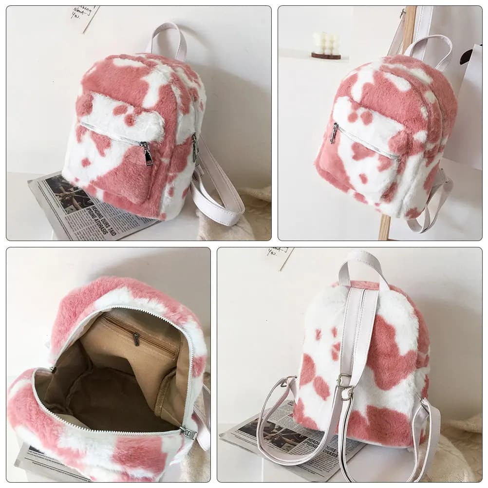 1Pcs Mini Soft Backpack Casual Travel Shoulder Bag for Women Girls School Daily Use Backpack Book Bag