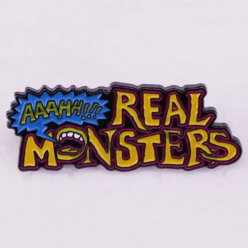 Real Monster Cartoon Badge spilla smaltata morbida Pop Culture Nerdy Art Jewelry