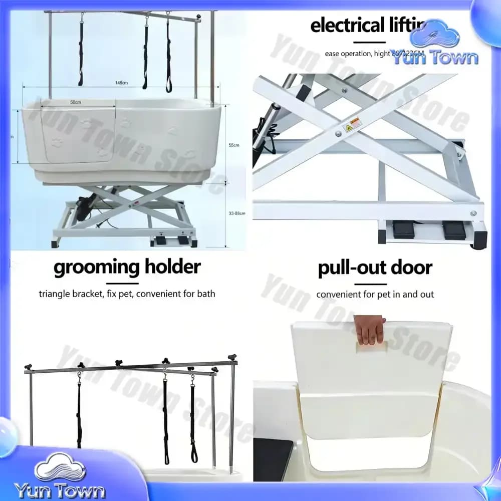 H-112 Electric lift pet bathtub, large dog and cat grooming bathtub, salon spa cleaning station