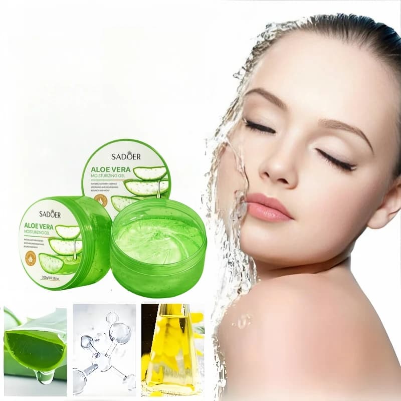 Gel di Aloe da 300g, Gel Idratante per il Viso, Prodotto per la Cura della Pelle e il Suo Illuminamento