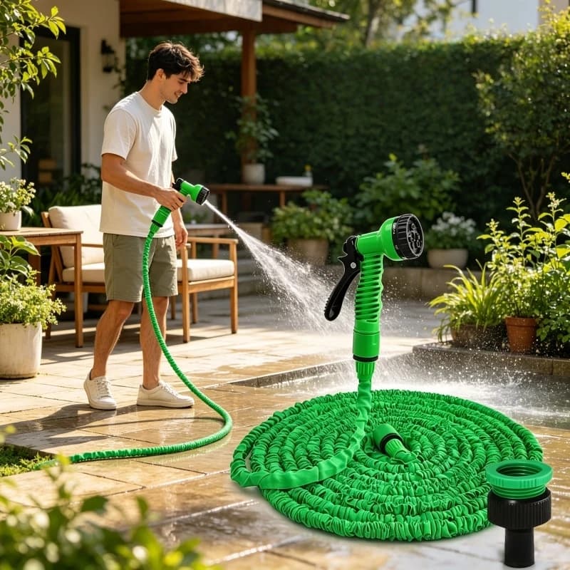 Expandable Magic Pipe, High Pressure Washer, 7 Spraying Functions, Water Gun, Home and Garden Irrigation Pipe