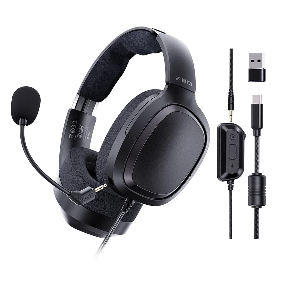FIIO FG3 HIFI USB Gaming Headset Dual Dynamic Drivers, PC ENC Microphone, Virtual 7.1 Surround Sound, Hi-Res DAC, Custom EQ